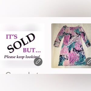 LILLY PULITZER Pink Navy Turquoise dress with ocean inspired pattern Size S